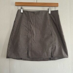 Urban Outfitters Navy/Tan Checkered Short Skirt, school girl size small